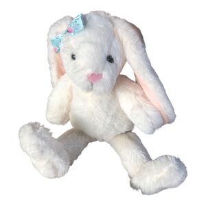 Dan Dee White Plush Bunny with Pink Details